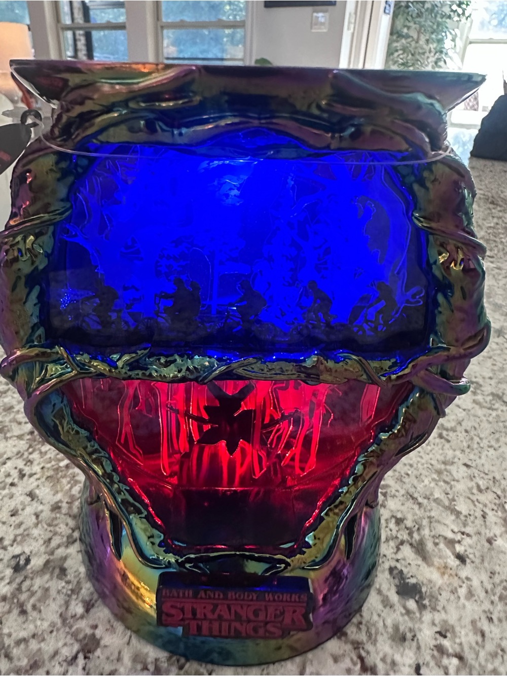Bath & Body Works Iridescent Glass Warmer in Blue and Red